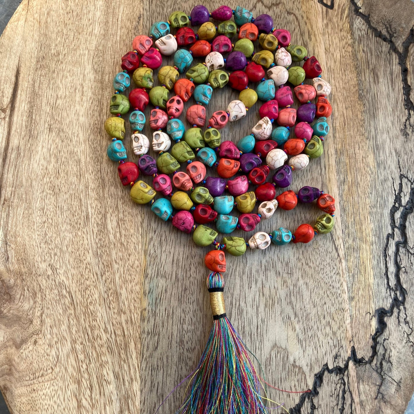 Multi Color Skull mala, Kali Necklace, Kapala Necklace, Mala Beads, Skull Necklace, Shiva Necklace, Handmade Jewelry