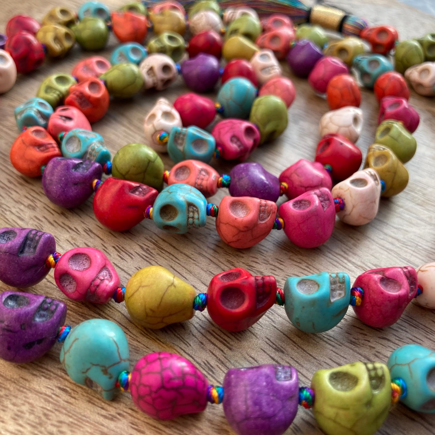 Multi Color Skull mala, Kali Necklace, Kapala Necklace, Mala Beads, Skull Necklace, Shiva Necklace, Handmade Jewelry