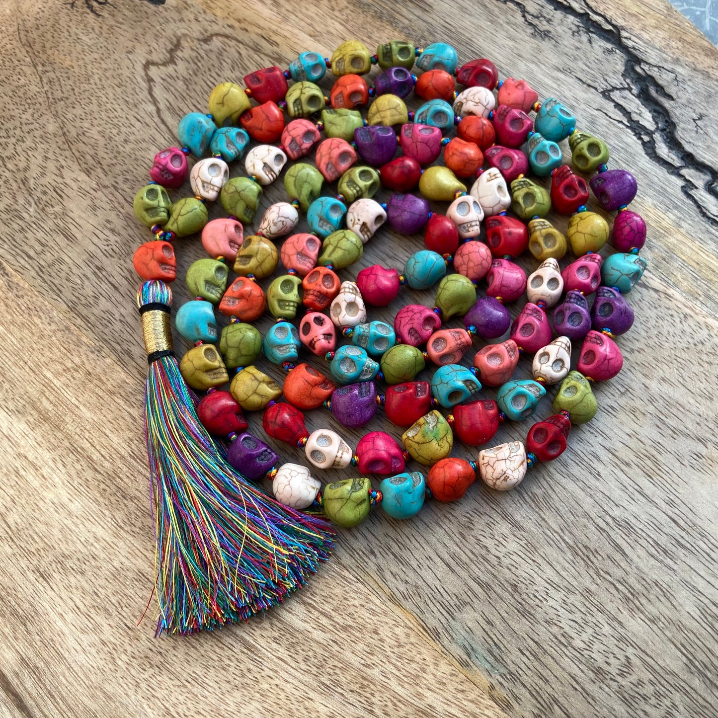 Multi Color Skull mala, Kali Necklace, Kapala Necklace, Mala Beads, Skull Necklace, Shiva Necklace, Handmade Jewelry