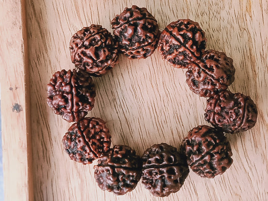 Nepali 5 Mukhi Rudraksha Bracelet - Lab Certified, Shiva Armlet, Spiritual Gifts, Five Faced Rudraksha Bracelet, Handmade Armlet