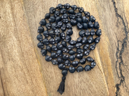 Kali Mala, Black Skull Mala, Narmund Mala, Meditation Mala, Kali Pujan Mala, Black Narmund Mala