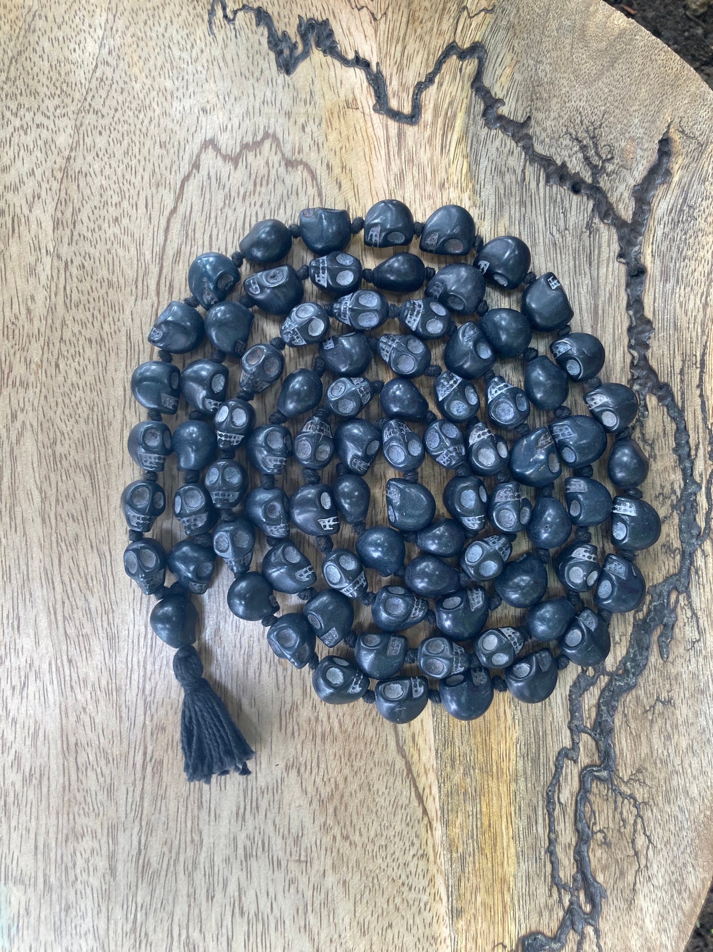 Kali Mala, Black Skull Mala, Narmund Mala, Meditation Mala, Kali Pujan Mala, Black Narmund Mala