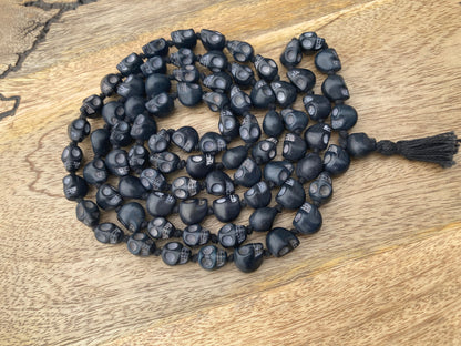 Kali Mala, Black Skull Mala, Narmund Mala, Meditation Mala, Kali Pujan Mala, Black Narmund Mala