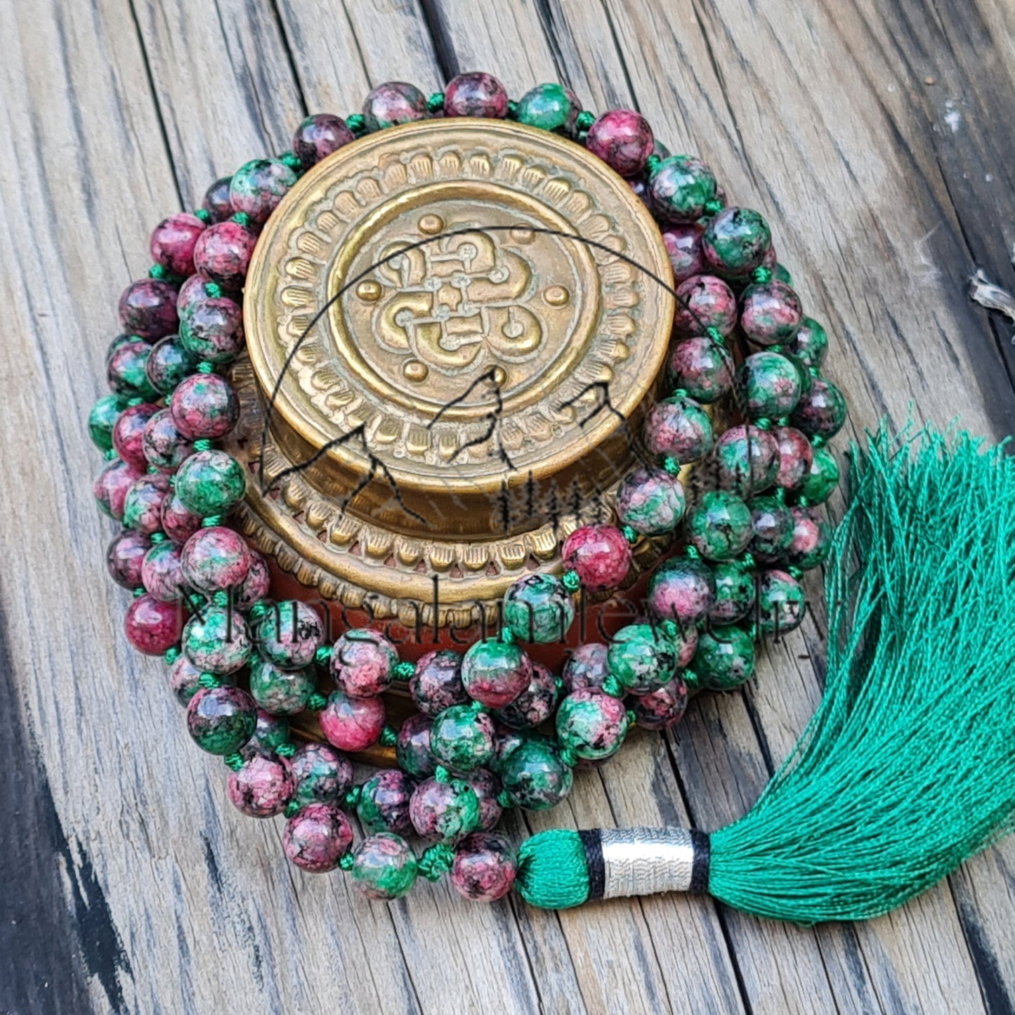 Ruby Zoisite Gemstone Round Shape Smooth Japa Mala | 108 Mala Beads | Gemstone Mala | Boho Jewelry | Yoga Jewelry, Handmade Jewelry