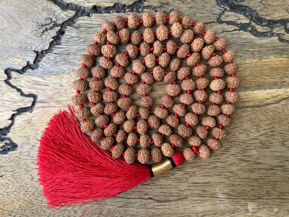 Small Sized 9 Mukhi Rudraksha Mala - Lab Certified, 9 Mukhi Rudraksha Necklace, Yoga Gifts, Statement Necklace, Gift For Yoga Lover