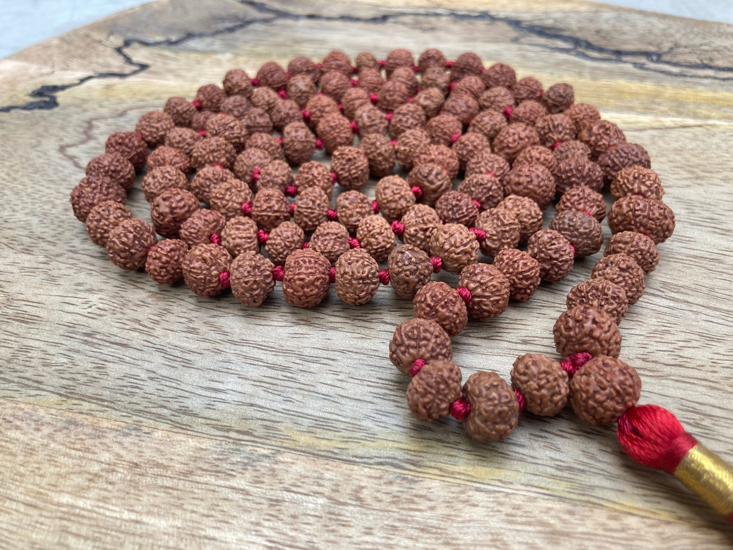 Rare Big Seven Mukhi Rudraksha Mala, Lab certified, Seven Face Rudraksha Mala, Natural Undyed 14mm, 7 Mukhi Mala Bead, 7 Face Rudraksha Mala