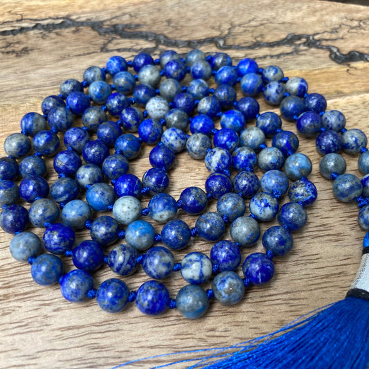 Lapis Lazuli Mala, 108 Mala Necklace, Lapis Lazuli, Lapis Lazuli Necklace, Spiritual Gifts, Gift For Yoga Lover, Handmade Jewelry