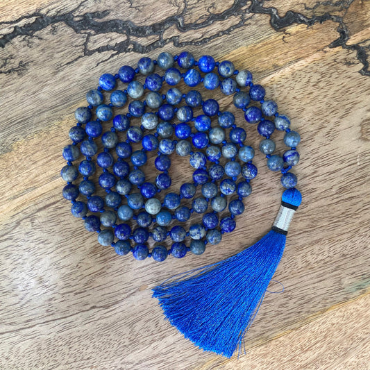 Lapis Lazuli Mala, 108 Mala Necklace, Lapis Lazuli, Lapis Lazuli Necklace, Spiritual Gifts, Gift For Yoga Lover, Handmade Jewelry