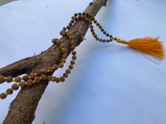 5 Mukhi Rudraksha Mala-Lab Certified, 5 Mukhi Rudraksha Necklace, Yoga Gifts, Statement Necklace, Handmade Jewelry