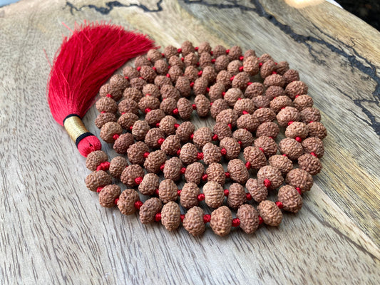 Small Sized 9 Mukhi Rudraksha Mala - Lab Certified, 9 Mukhi Rudraksha Necklace, Yoga Gifts, Statement Necklace, Gift For Yoga Lover