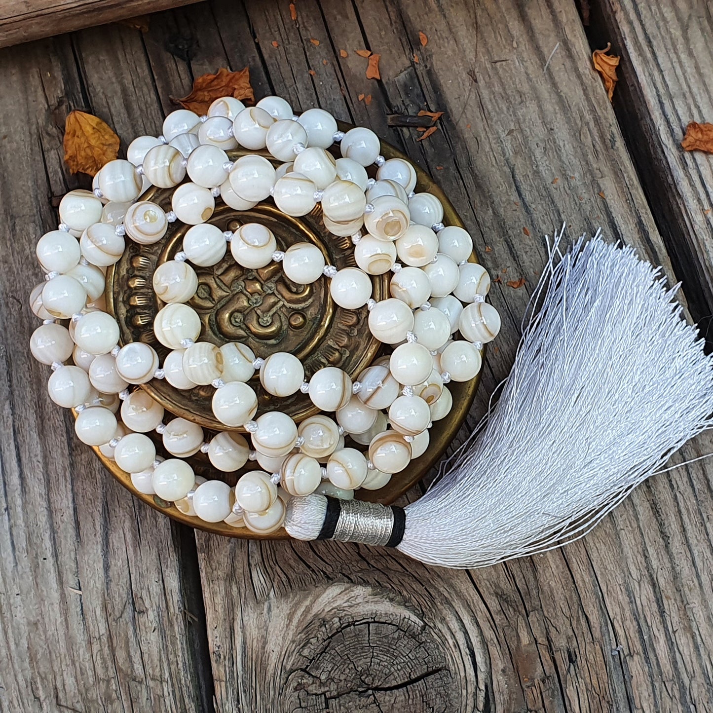 Purity Mala, Mother Of Pearl Mala, Mother Of Pearl Necklace, Statement Necklace, Gifts For Yoga Lovers