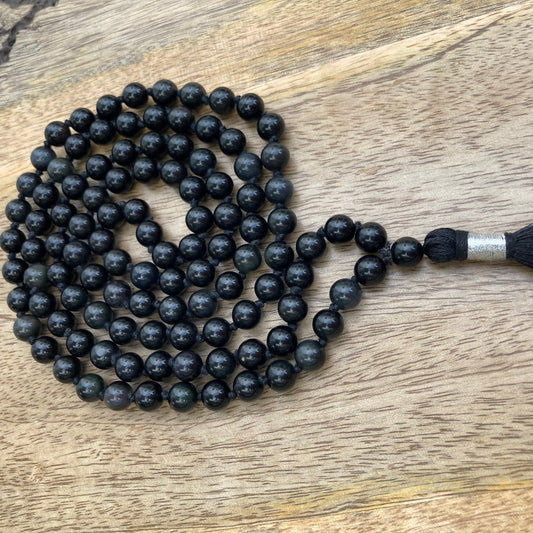 Rainbow Obsidian Mala To Bring Hope, Rainbow Obsidian Necklace, Handmade Mala, Obsidian Crystal Necklace, Obsidian Stone Necklace