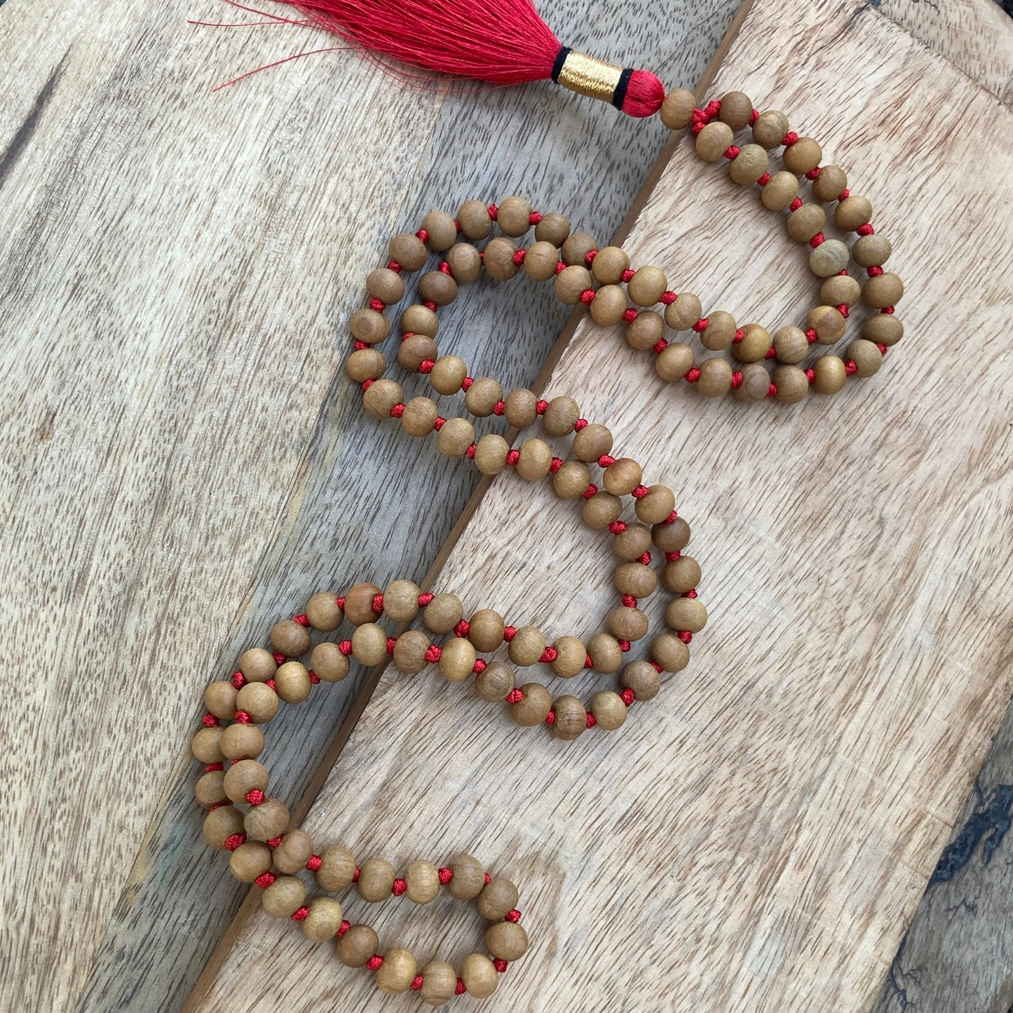 Sandalwood Mala, Sandalwood Necklace, Statement Necklace, Chandan Mala Gift For Yoga Lover