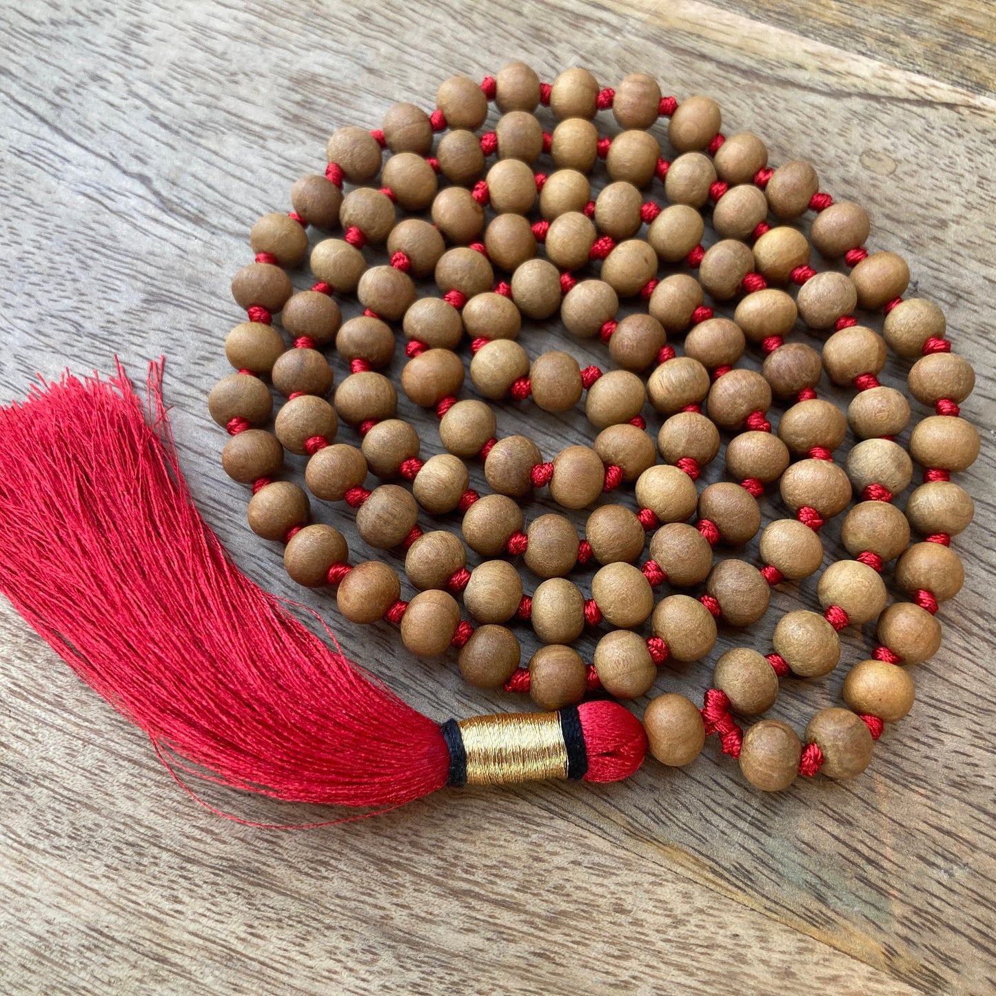 Sandalwood Mala, Sandalwood Necklace, Statement Necklace, Chandan Mala Gift For Yoga Lover