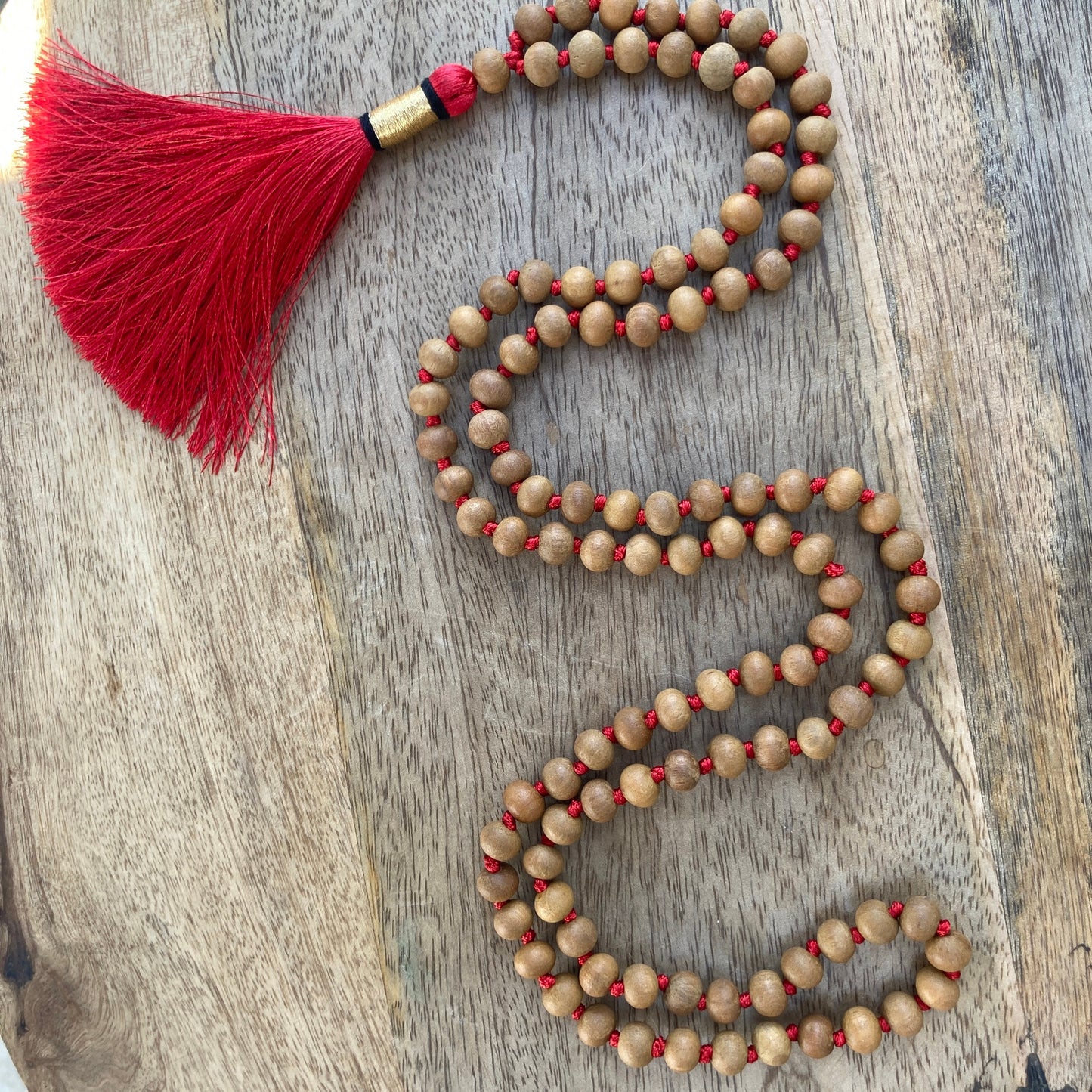 Sandalwood Mala, Sandalwood Necklace, Statement Necklace, Chandan Mala Gift For Yoga Lover
