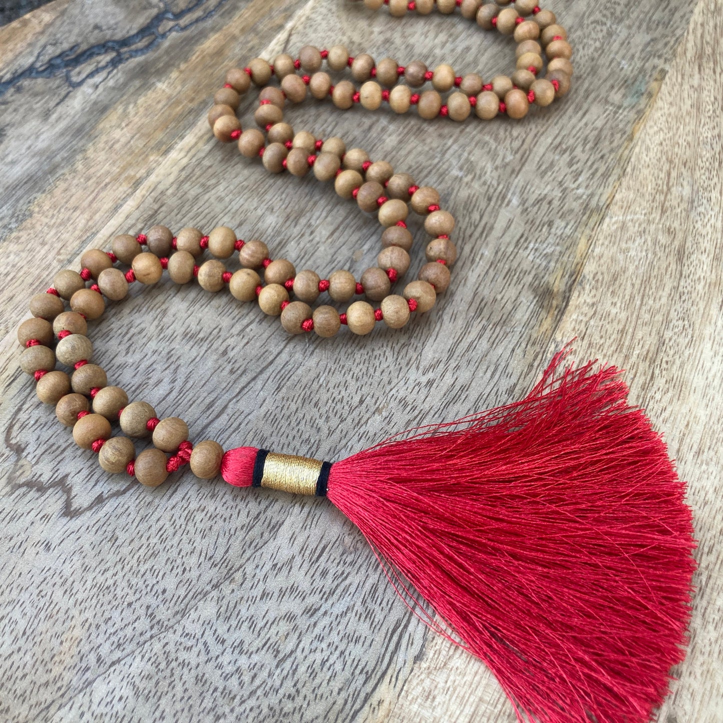 Sandalwood Mala, Sandalwood Necklace, Statement Necklace, Chandan Mala Gift For Yoga Lover