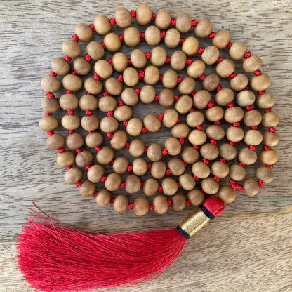 Sandalwood Mala, Sandalwood Necklace, Statement Necklace, Chandan Mala Gift For Yoga Lover