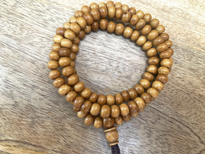 Yak Bone Tibetan Mala, Kapala Prayer Beads, Protection Necklace, Buddhist Jewelry, Yoga Gifts, Handmade Jewelry
