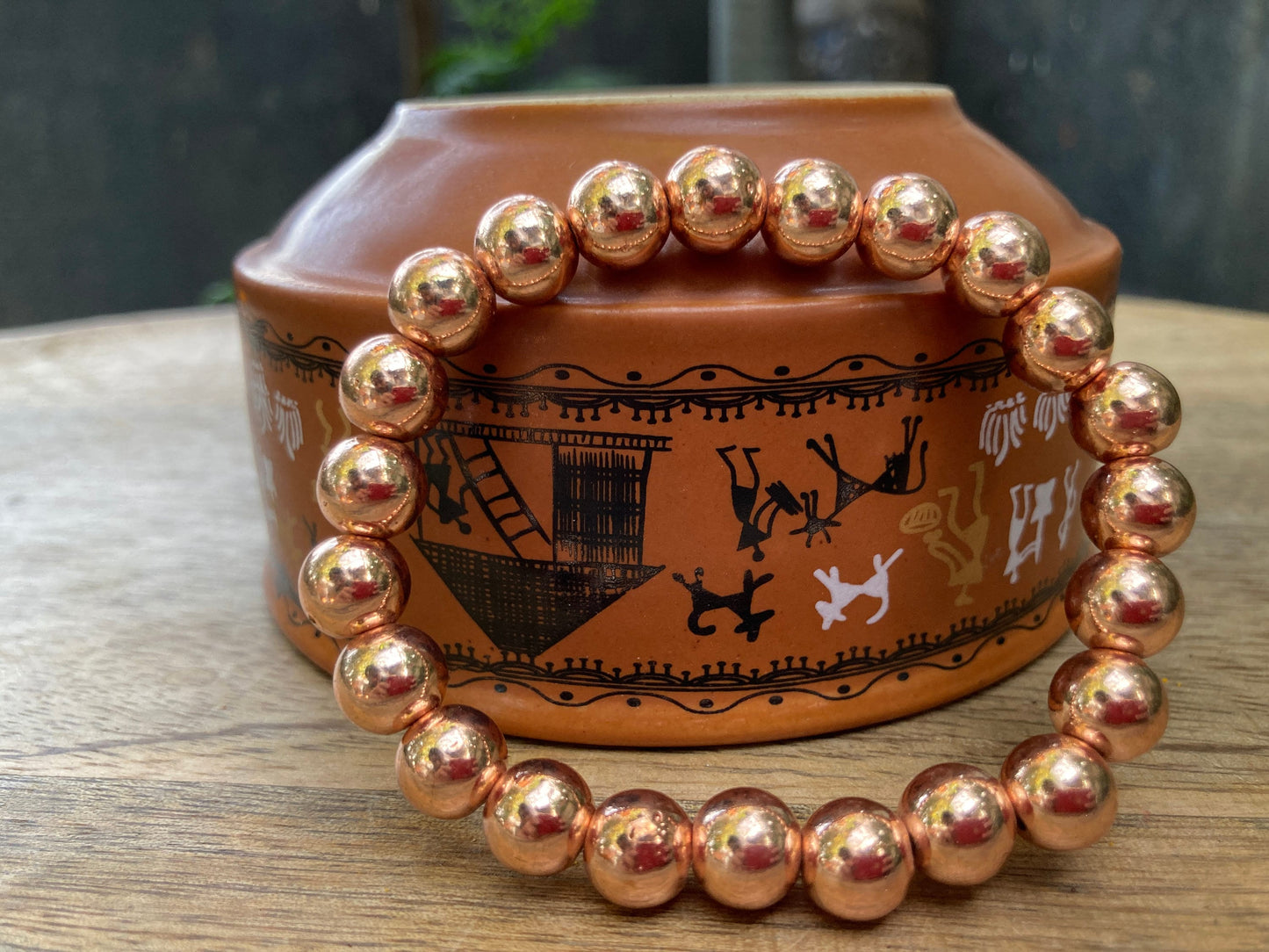 Copper Bracelet, 100% Copper Healing Bracelet, Copper Beaded Bracelet, Copper Bracelet 8mm beads