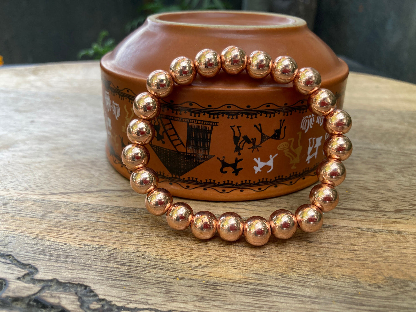 Copper Bracelet, 100% Copper Healing Bracelet, Copper Beaded Bracelet, Copper Bracelet 8mm beads