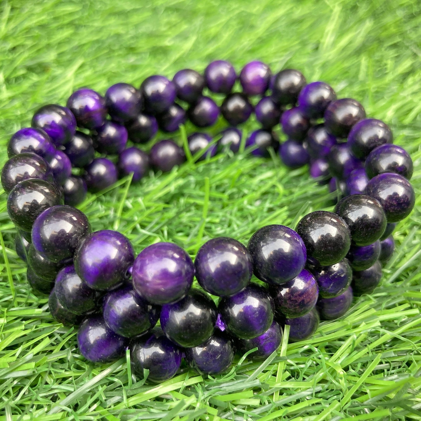 Purple Tiger Eye Bracelet, Hand Knotted Bracelet, Purple Tiger Eye, Mala Bracelet, Gift For Yoga Lover