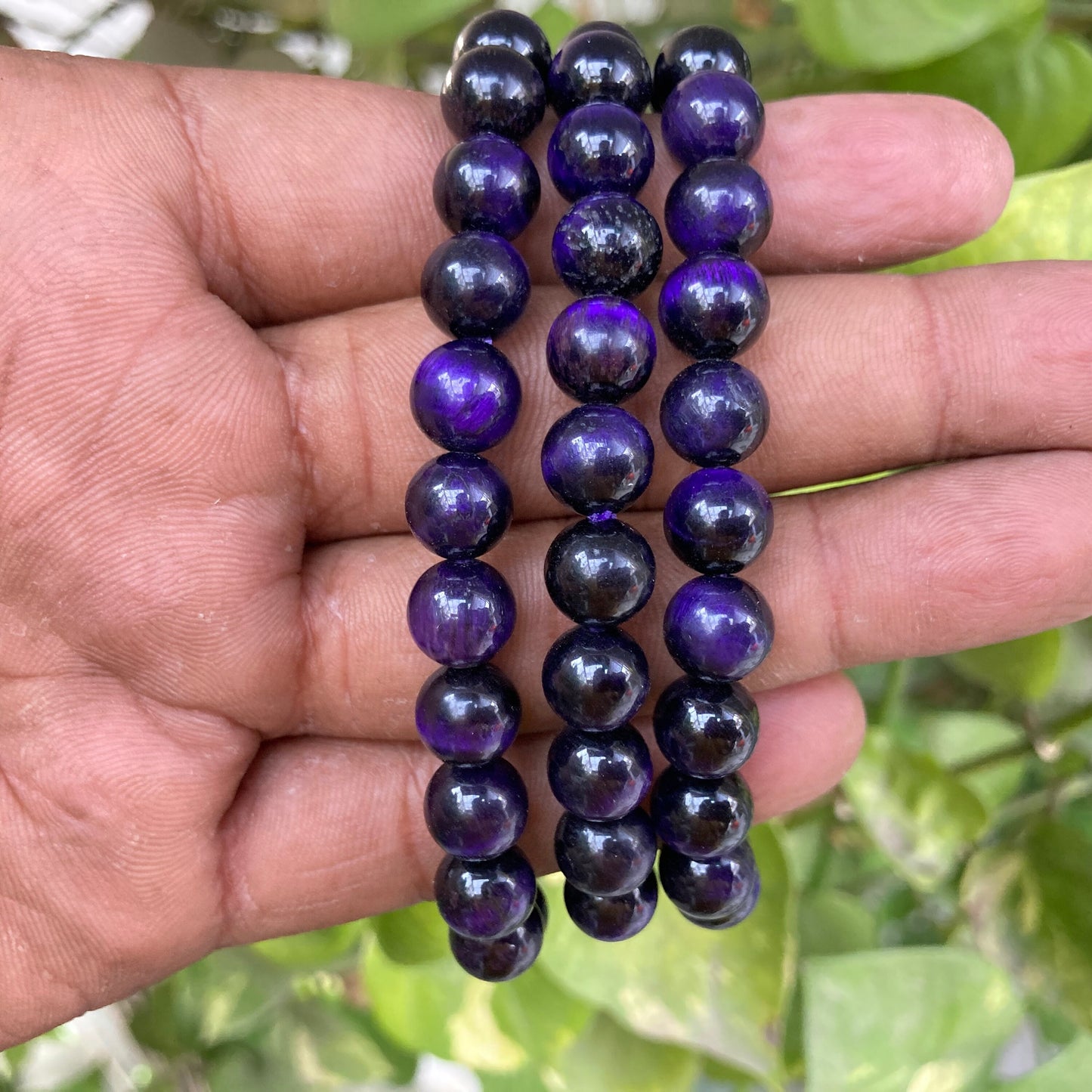 Purple Tiger Eye Bracelet, Hand Knotted Bracelet, Purple Tiger Eye, Mala Bracelet, Gift For Yoga Lover