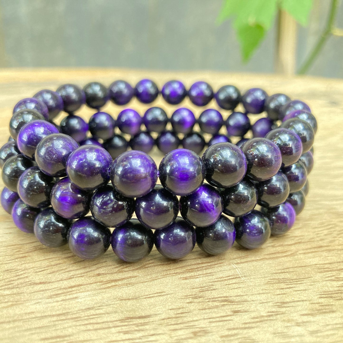 Purple Tiger Eye Bracelet, Hand Knotted Bracelet, Purple Tiger Eye, Mala Bracelet, Gift For Yoga Lover