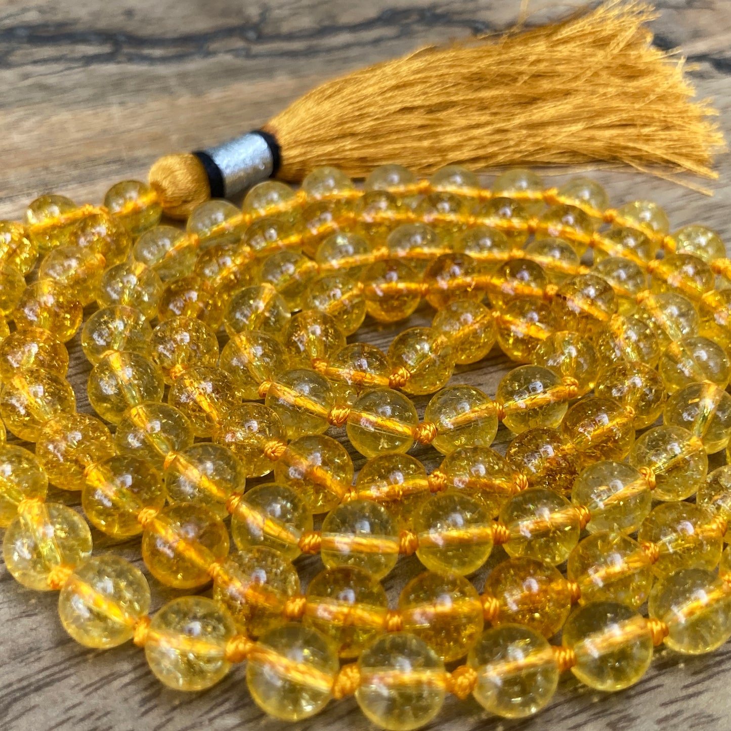 Citrine Mala 8MM, 108 Mala Beads, Healing Mala, Citrine Necklace, Solar Plexus Chakra Necklace, Solar Plexus Jewelry, Boho Jewelry