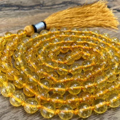 Citrine Mala 8MM, 108 Mala Beads, Healing Mala, Citrine Necklace, Solar Plexus Chakra Necklace, Solar Plexus Jewelry, Boho Jewelry
