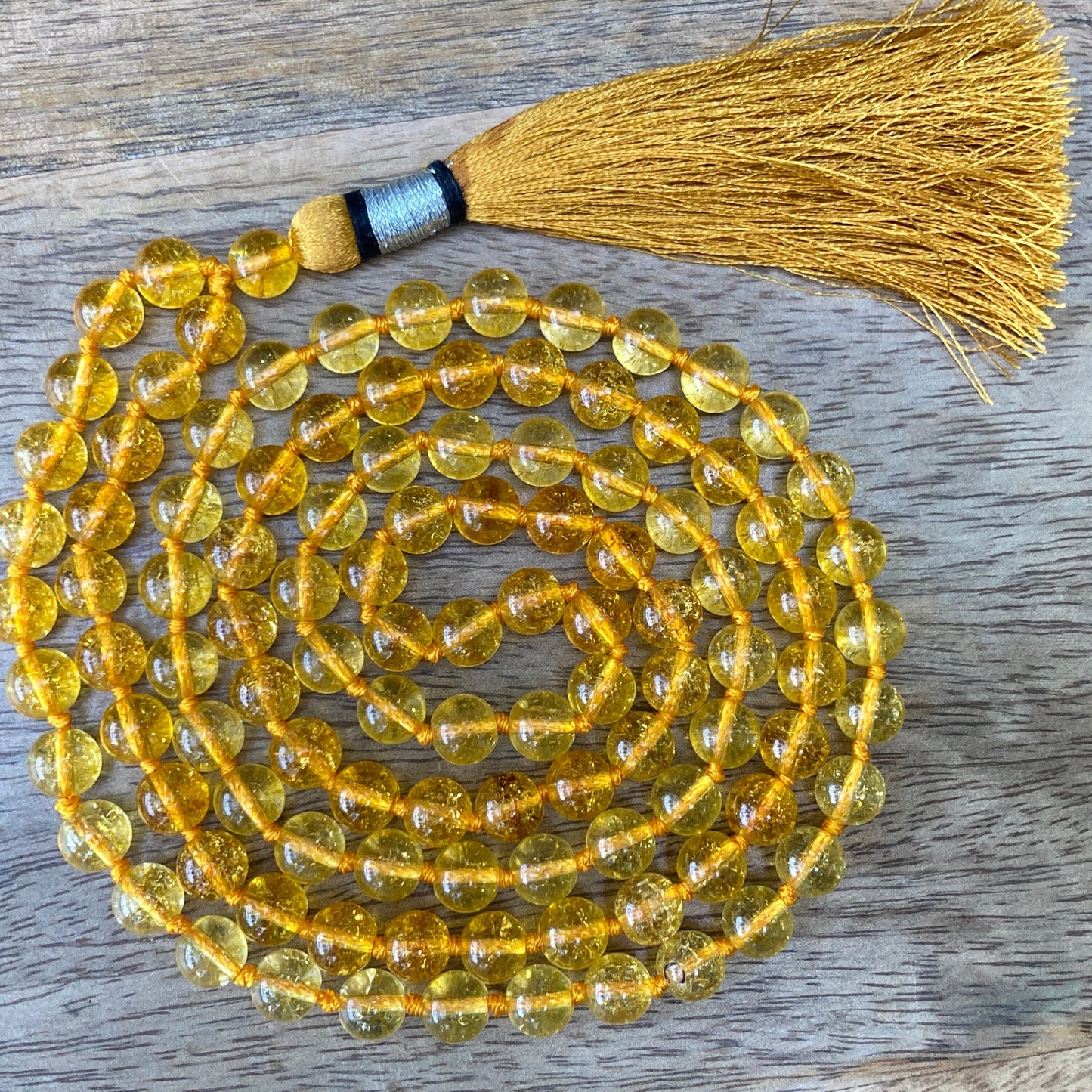 Citrine Mala 8MM, 108 Mala Beads, Healing Mala, Citrine Necklace, Solar Plexus Chakra Necklace, Solar Plexus Jewelry, Boho Jewelry