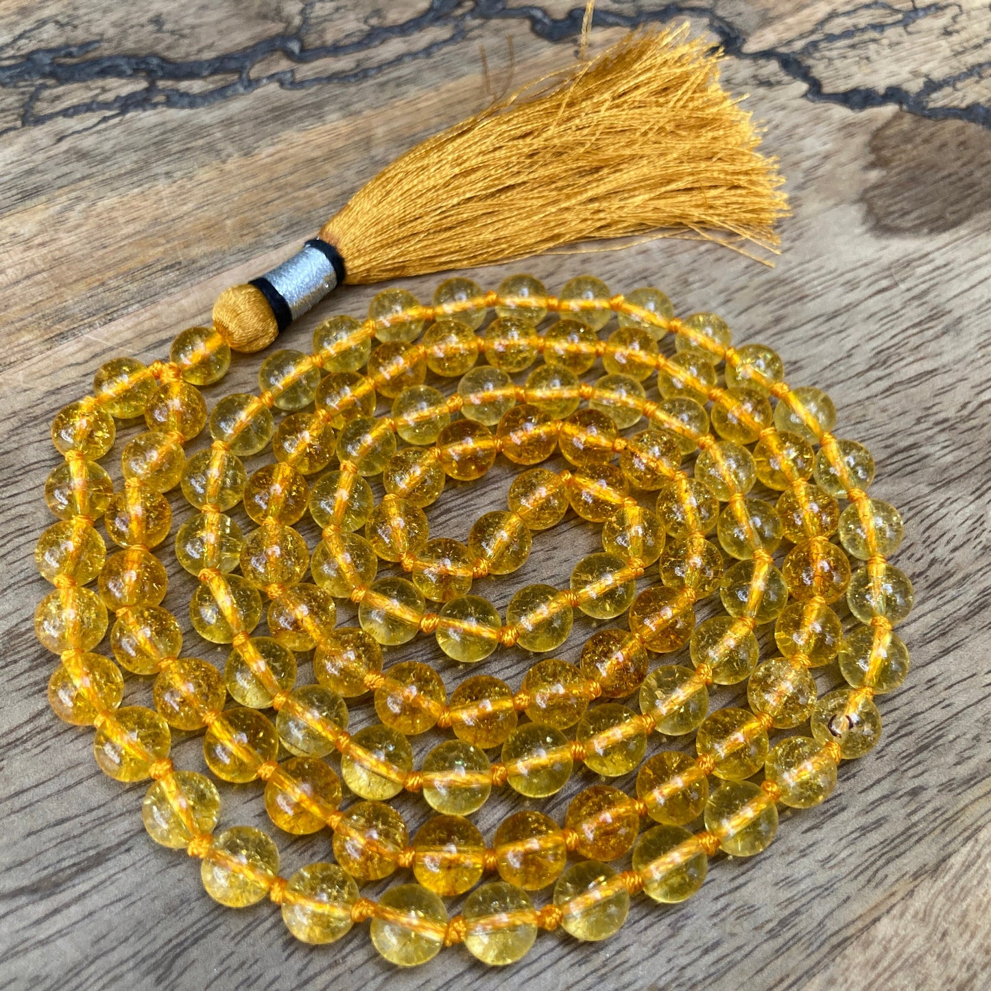 Citrine Mala 8MM, 108 Mala Beads, Healing Mala, Citrine Necklace, Solar Plexus Chakra Necklace, Solar Plexus Jewelry, Boho Jewelry