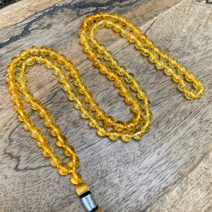 Citrine Mala 8MM, 108 Mala Beads, Healing Mala, Citrine Necklace, Solar Plexus Chakra Necklace, Solar Plexus Jewelry, Boho Jewelry