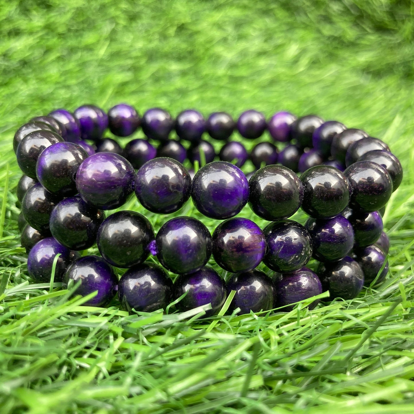 Purple Tiger Eye Bracelet, Hand Knotted Bracelet, Purple Tiger Eye, Mala Bracelet, Gift For Yoga Lover