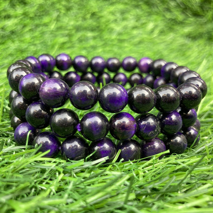 Purple Tiger Eye Bracelet, Hand Knotted Bracelet, Purple Tiger Eye, Mala Bracelet, Gift For Yoga Lover