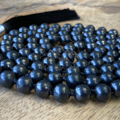 Authentic Shungite Mala, 108 Knotted Prayer Beads Tassel Necklace, Shungite Japa Mala, Meditation Spiritual Yoga Gift EMF Protection Jewelry