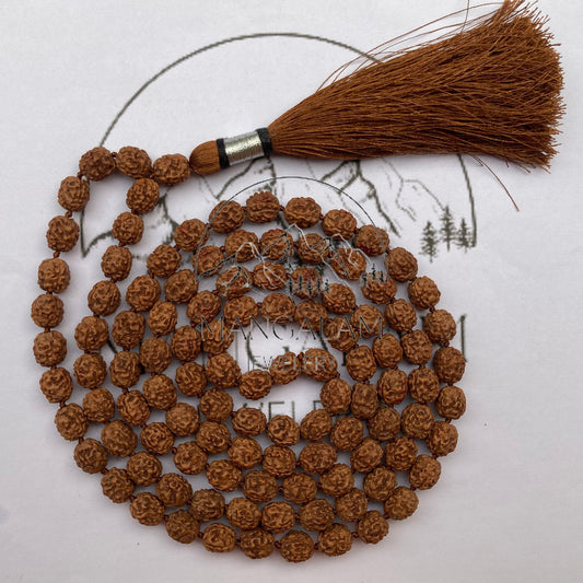 4 Mukhi Lab X-Ray Certified Mala, Rudraksha Mala, Shiva Tears mala, Gift For Yoga Lovers
