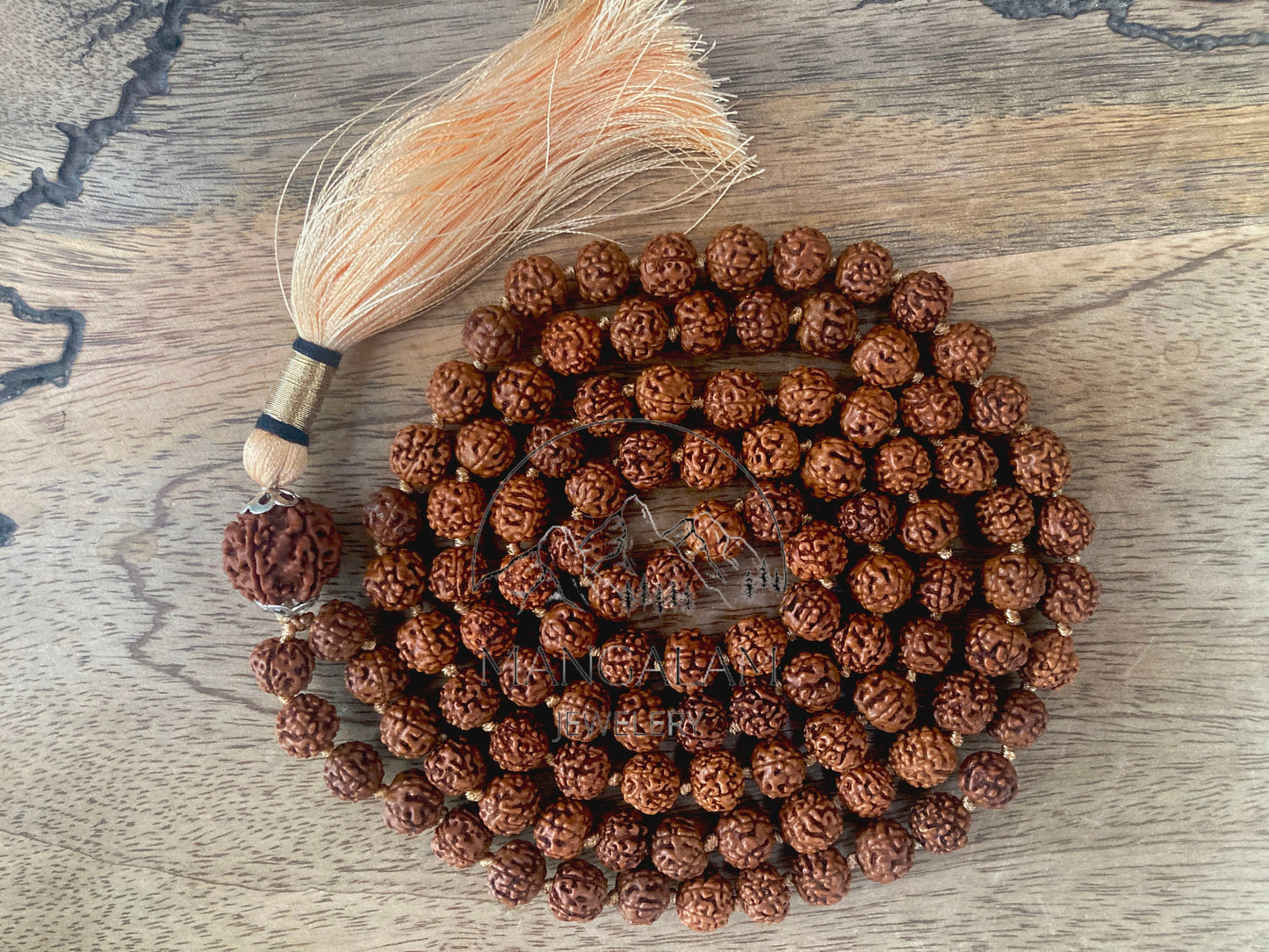108 Natural Aged Dark Black Rudraksha Seed Mala Prayer Beads, Sacred Rudraksha Japa Mala, Meditation Mala Rosary