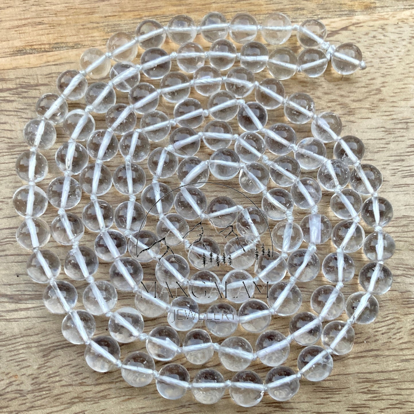 AAA Natural Sphatik Mala, 108 Beads mala, Genuine Sphatic Beads Necklace 8MM, Handmade Jewelry