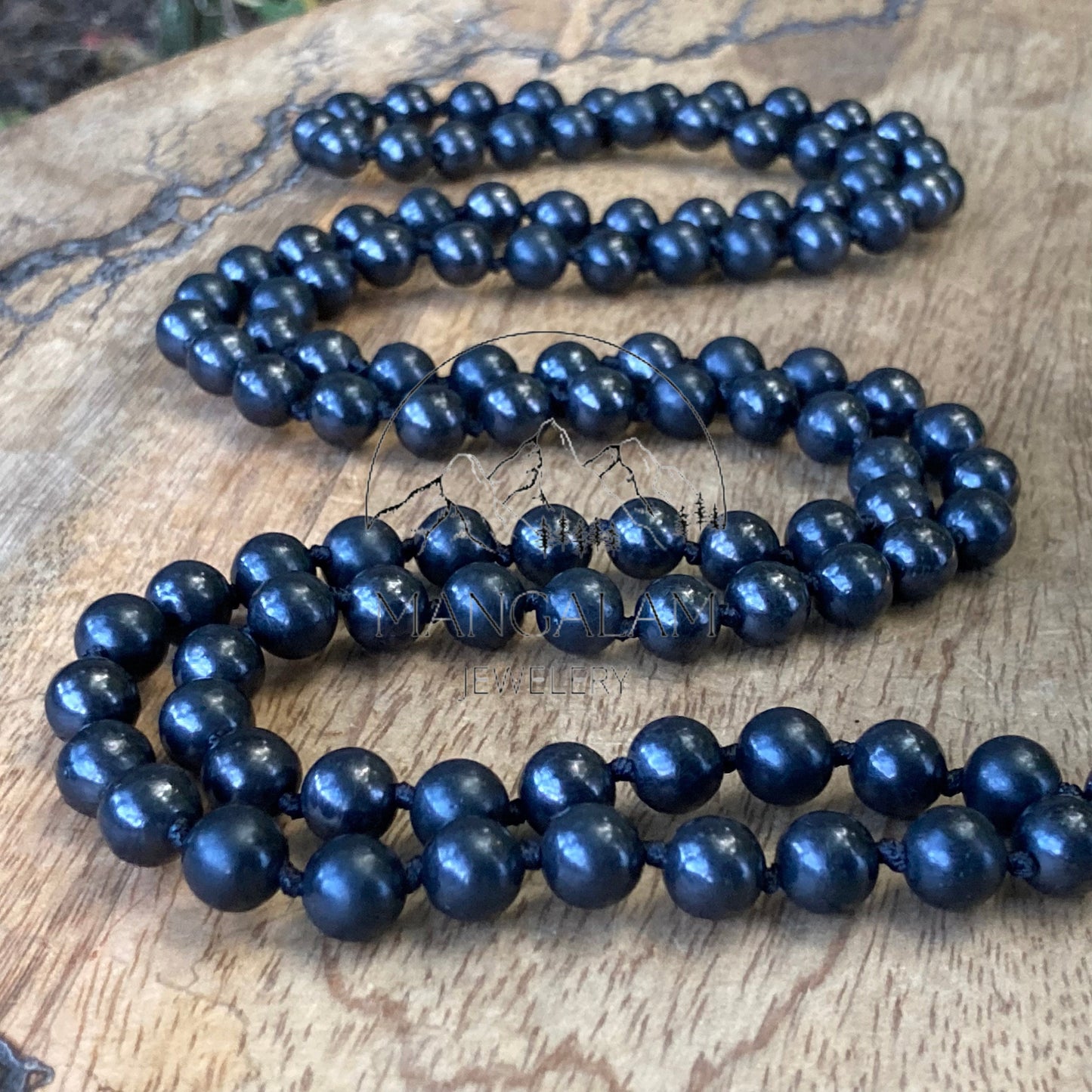 Authentic Shungite Mala, 108 Knotted Prayer Beads Tassel Necklace, Shungite Japa Mala, Meditation Spiritual Yoga Gift EMF Protection Jewelry