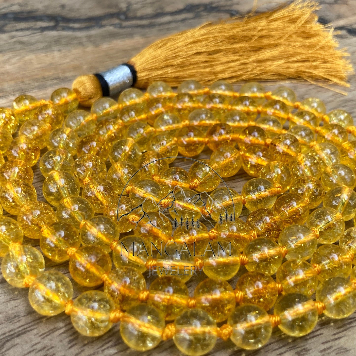 Citrine Mala AAA 8MM, 108 Mala Beads, Healing Mala, Citrine Necklace, Buddhist Prayer Beads, Vitality, Motivation, Courage, Happiness