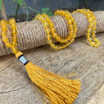 Citrine Mala AAA 8MM, 108 Mala Beads, Healing Mala, Citrine Necklace, Buddhist Prayer Beads, Vitality, Motivation, Courage, Happiness