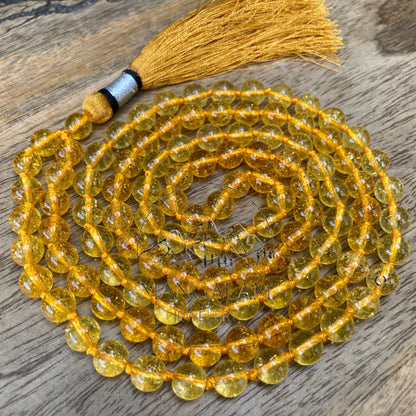 Citrine Mala AAA 8MM, 108 Mala Beads, Healing Mala, Citrine Necklace, Buddhist Prayer Beads, Vitality, Motivation, Courage, Happiness