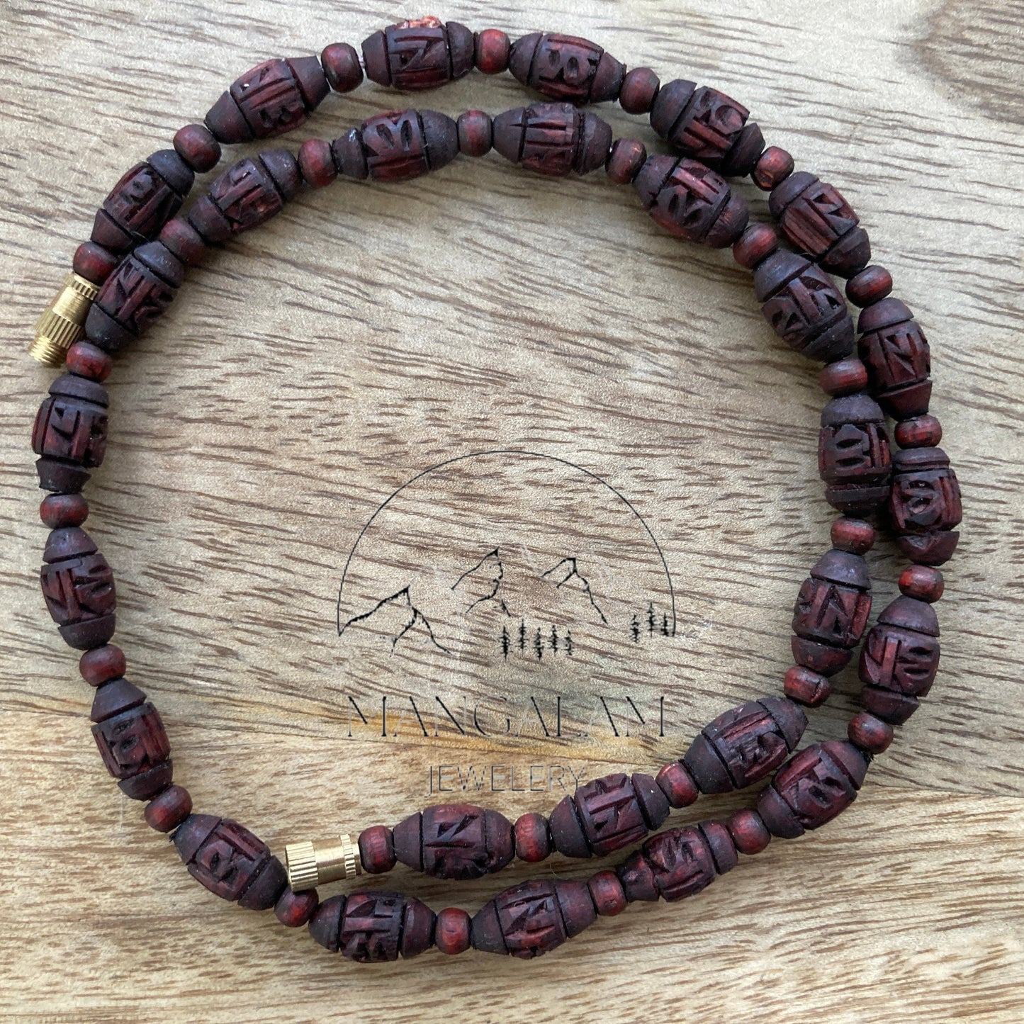 Radha Tulsi Mala Tulasi Bead Necklace Kanthi, India Women Men Mala Religious Jewelry, Hindu Krishna Prayer Mala, Holy Basil Wood Bead Mala