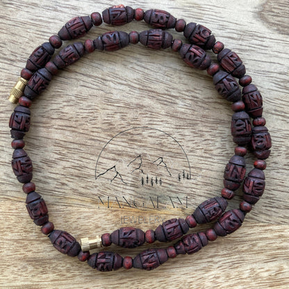 Radha Tulsi Mala Tulasi Bead Necklace Kanthi, India Women Men Mala Religious Jewelry, Hindu Krishna Prayer Mala, Holy Basil Wood Bead Mala