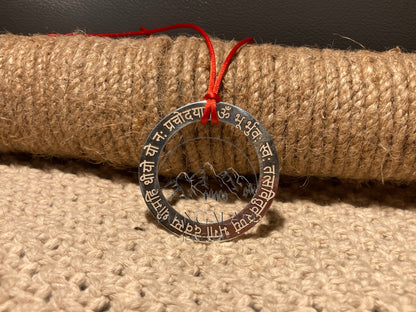 Gayatri mantra Pendent in Silver Ring Mantra Charm- Silver Pendant, Gayatri Mantra Pendent Custom Engraved Necklace,