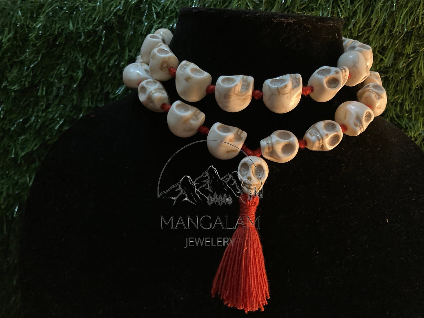 Big Howlite Skull Beads Skull Mala, Skull Necklace, Mala Beads, Yoga Gifts, Shiva Jewelry, Kapala Prayer Beads, Kali Mala, Kali Maa Goddess