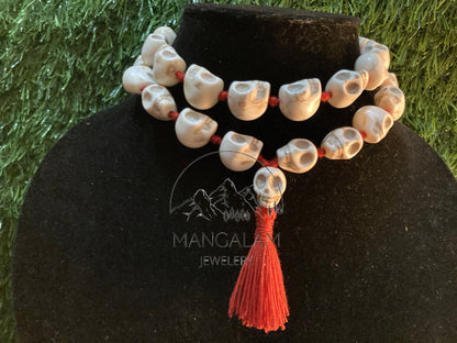 Big Howlite Skull Beads Skull Mala, Skull Necklace, Mala Beads, Yoga Gifts, Shiva Jewelry, Kapala Prayer Beads, Kali Mala, Kali Maa Goddess