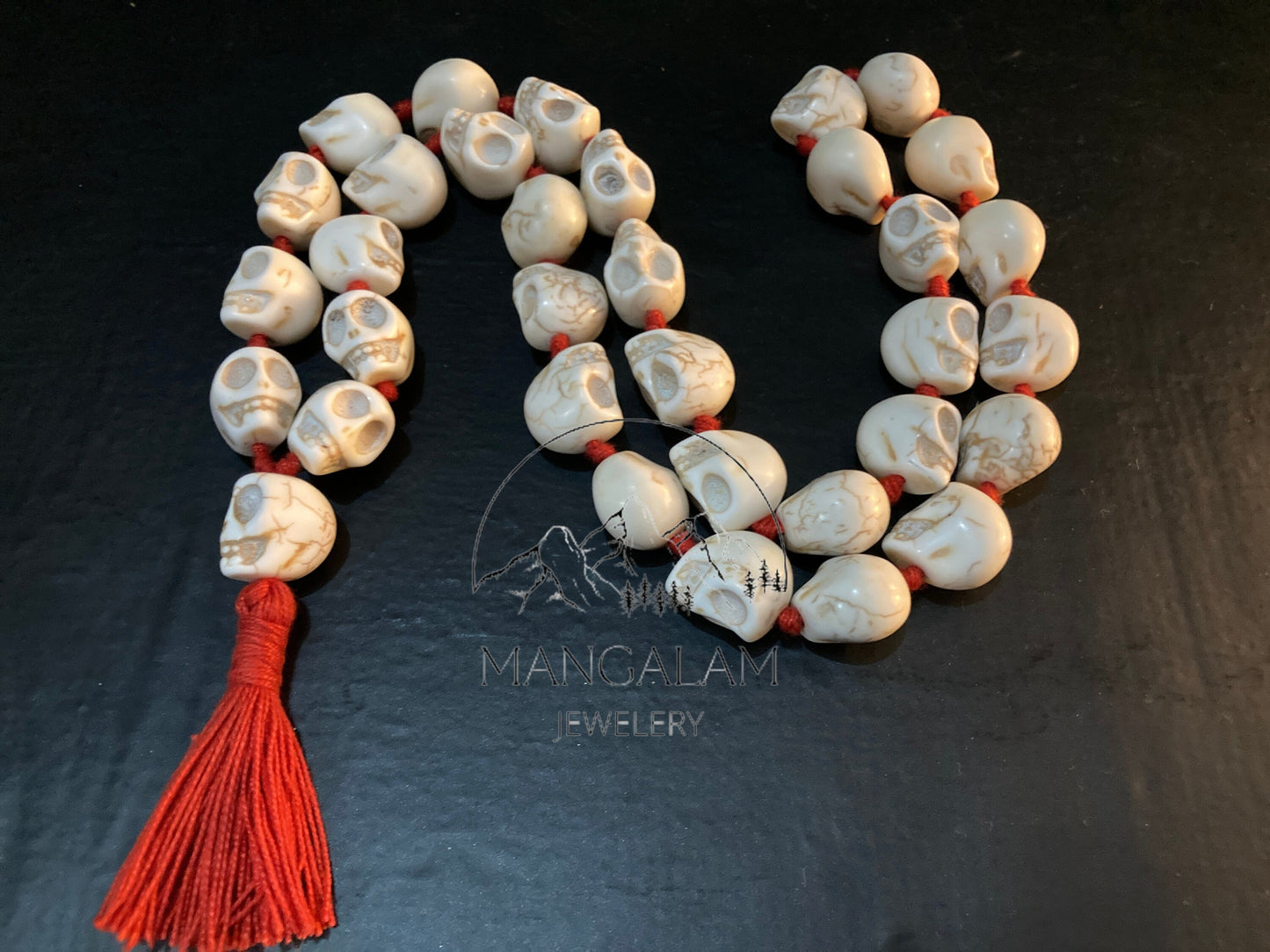 Big Howlite Skull Beads Skull Mala, Skull Necklace, Mala Beads, Yoga Gifts, Shiva Jewelry, Kapala Prayer Beads, Kali Mala, Kali Maa Goddess