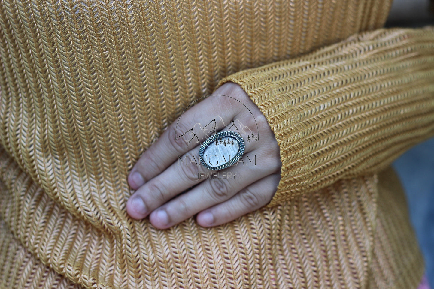Selenite Silver Ring, 925 Sterling Silver Ring, Natural Gemstone Ring, Chunky Silver Ring, Handmade Jewelry, Boho Ring, Gift For Her
