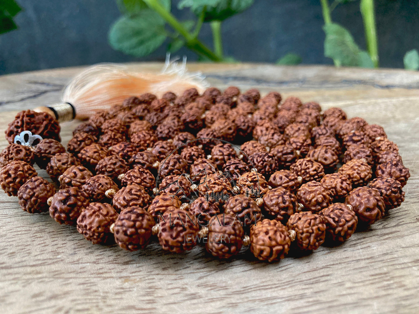 108 Natural Aged Dark Black Rudraksha Seed Mala Prayer Beads, Sacred Rudraksha Japa Mala, Meditation Mala Rosary